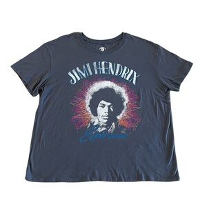 Authentic Jimi Hendrix Gray T-Shirt Glitter Experience Unisex